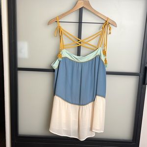 NWOT Loft Swing Top Tassel Straps Color-block Tank Size XL